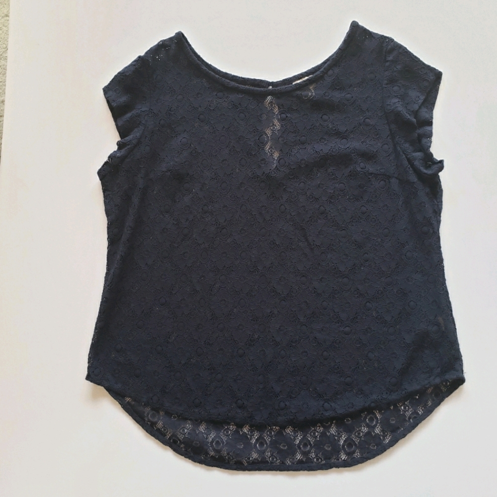 Never worn Stylus Navy Blue Lace top